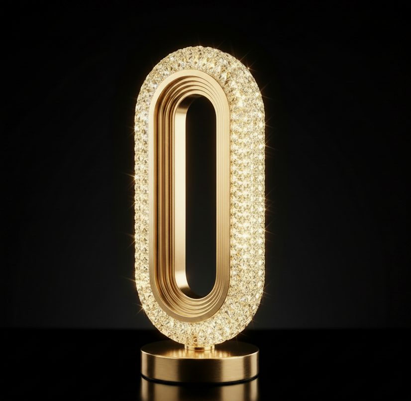 Golden LED Desk Lamp – 3 Light Colours, Portable, Rechargeable, Touch Sensor
