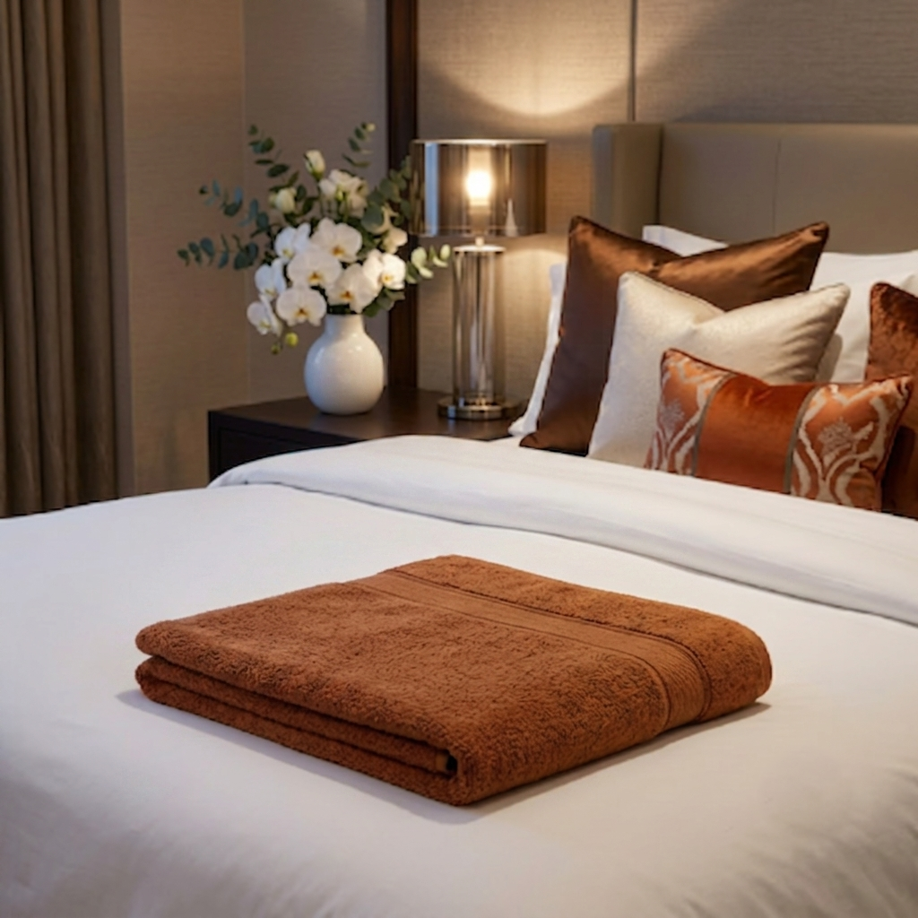Premium Quality Dyed Bath Towel (Dark Brown)