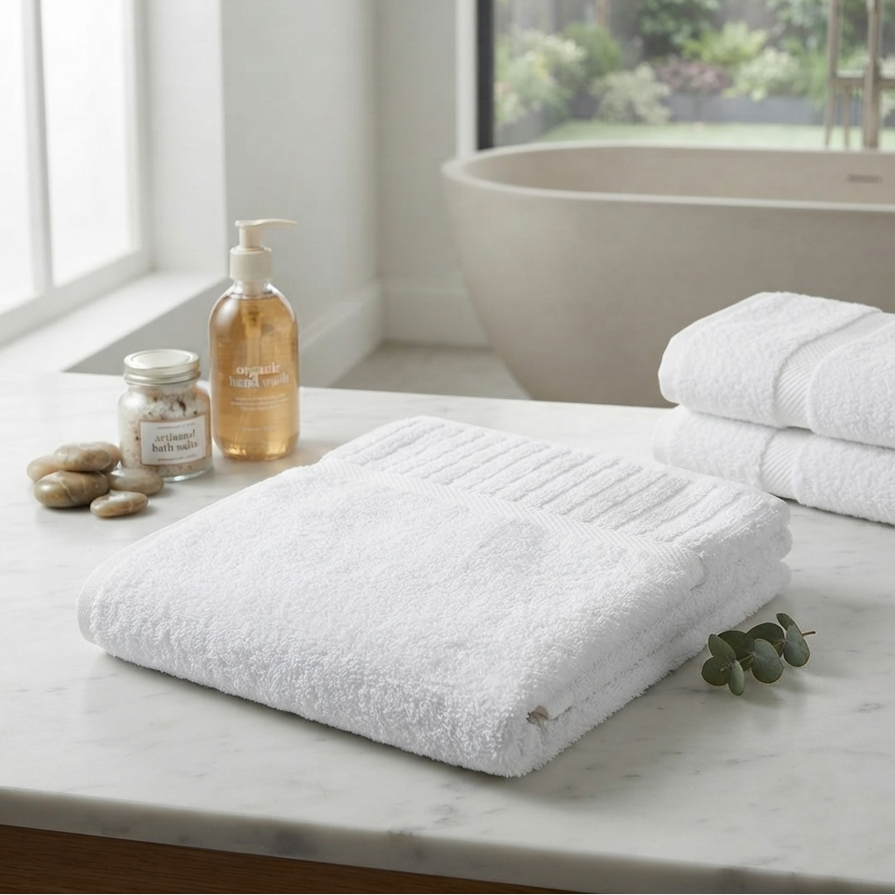 Premium Quality Dyed Bath Towel (White)