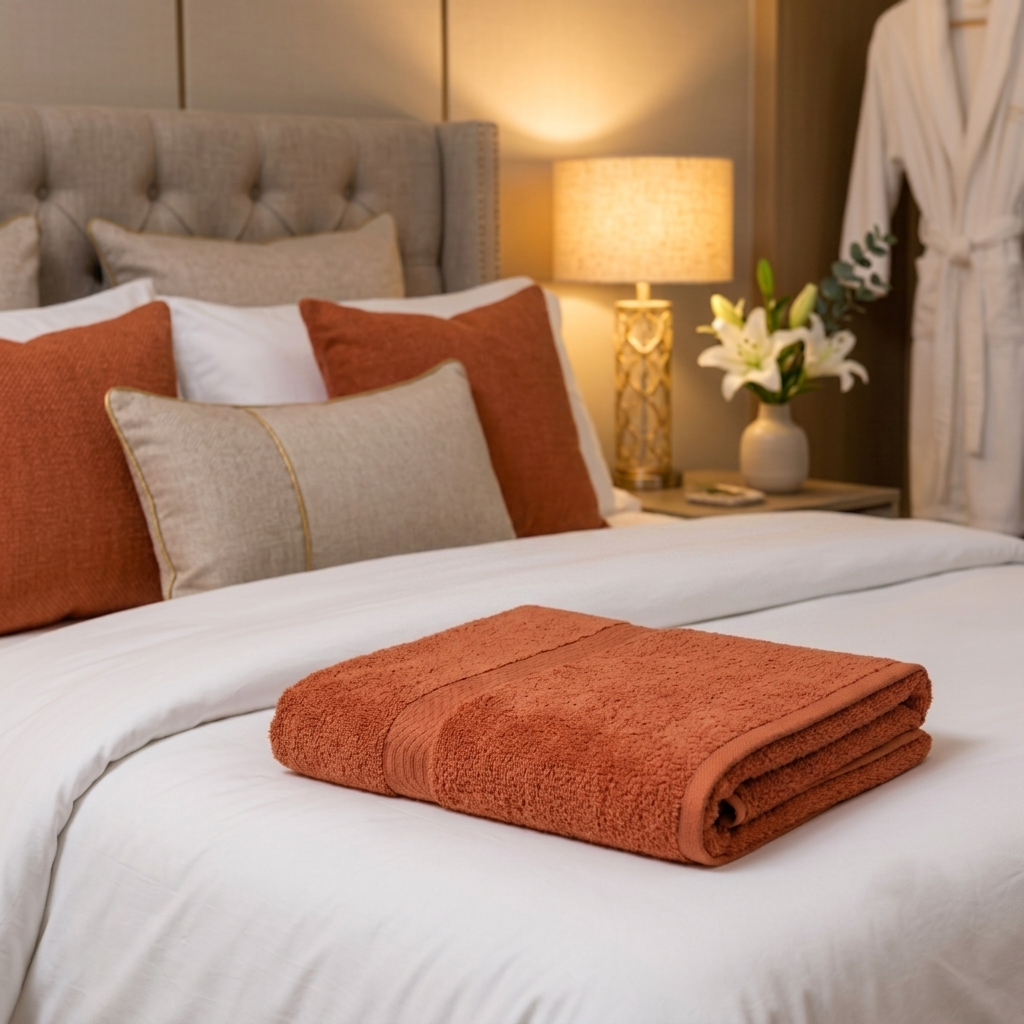 Premium Quality Dyed Bath Towel (Rust)