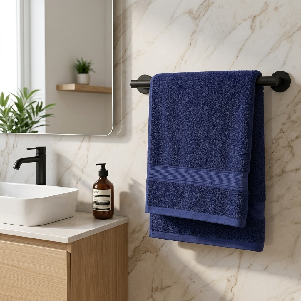 Premium Quality Dyed Bath Towel (Navy Blue)