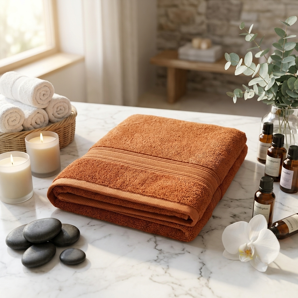 Premium Quality Dyed Bath Towel (Dark Brown)