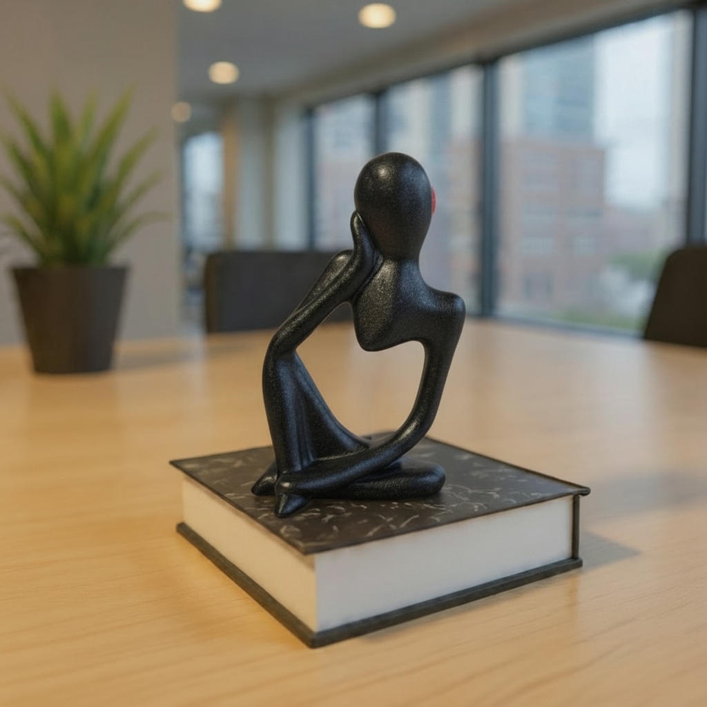 Golden Abstract Thinking Statue