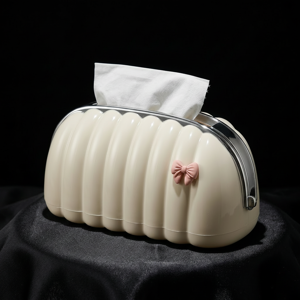 White Shell Shaped Tissue Box