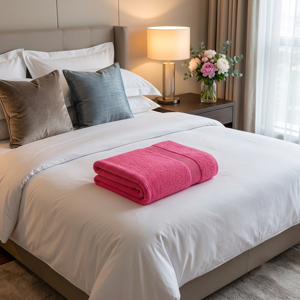 Premium Quality Dyed Bath Towel (Hot Pink)