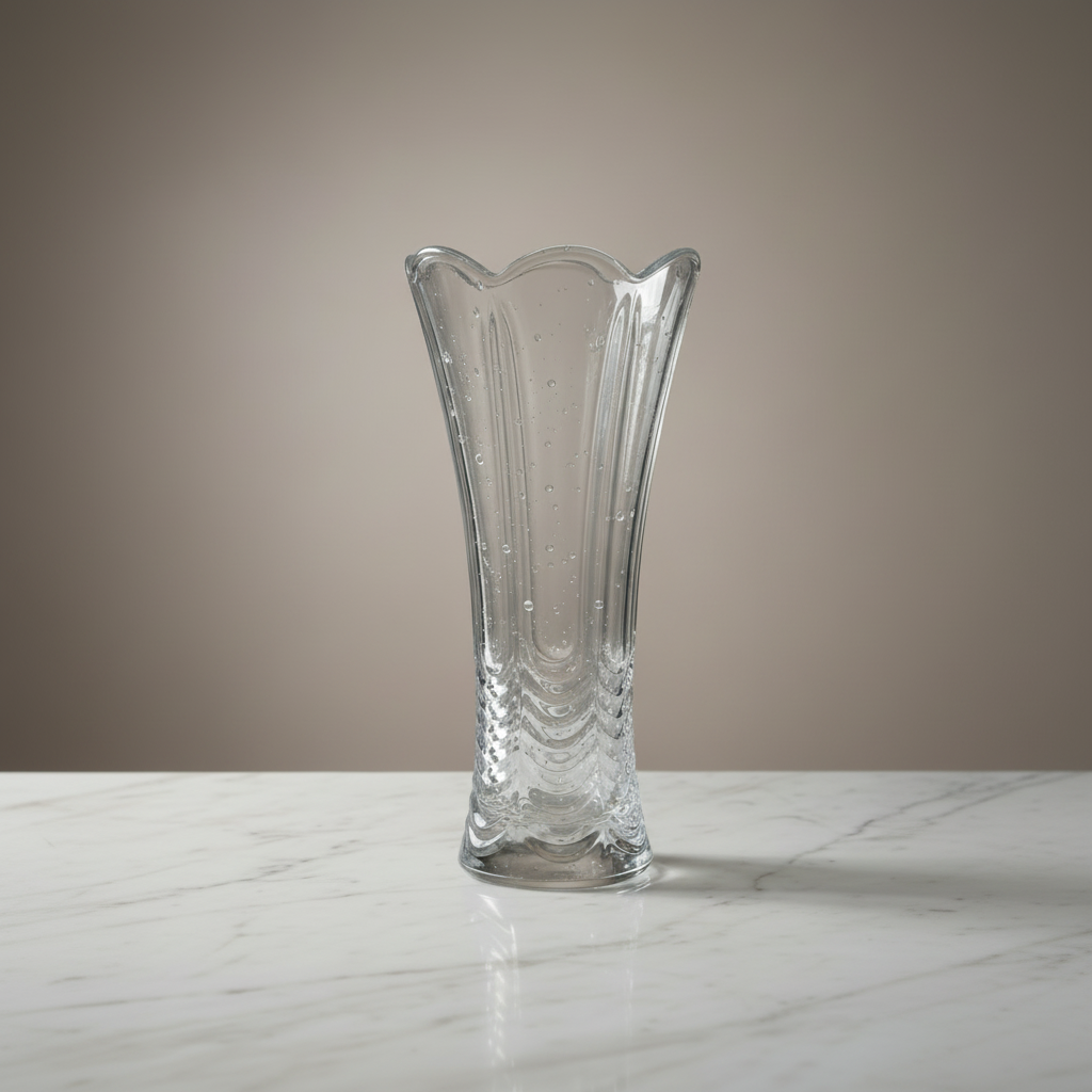 Crystal Transparent Glass Vase (without Flowers)