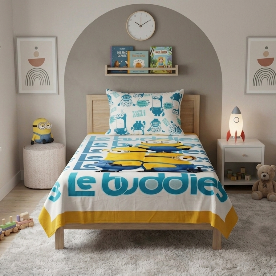 Kids Printed Bed Sheet Set (Single)