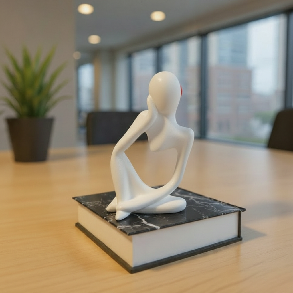 Golden Abstract Thinking Statue