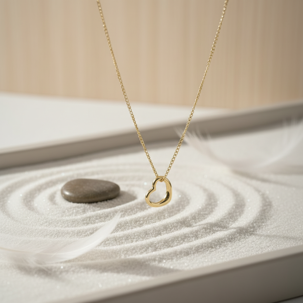 Golden Metallic Heart Charm Locket in Gift Packing