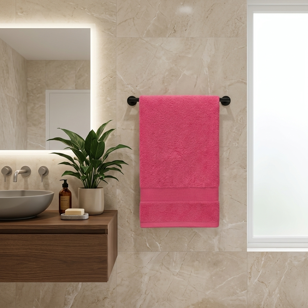 Premium Quality Dyed Bath Towel (Hot Pink)