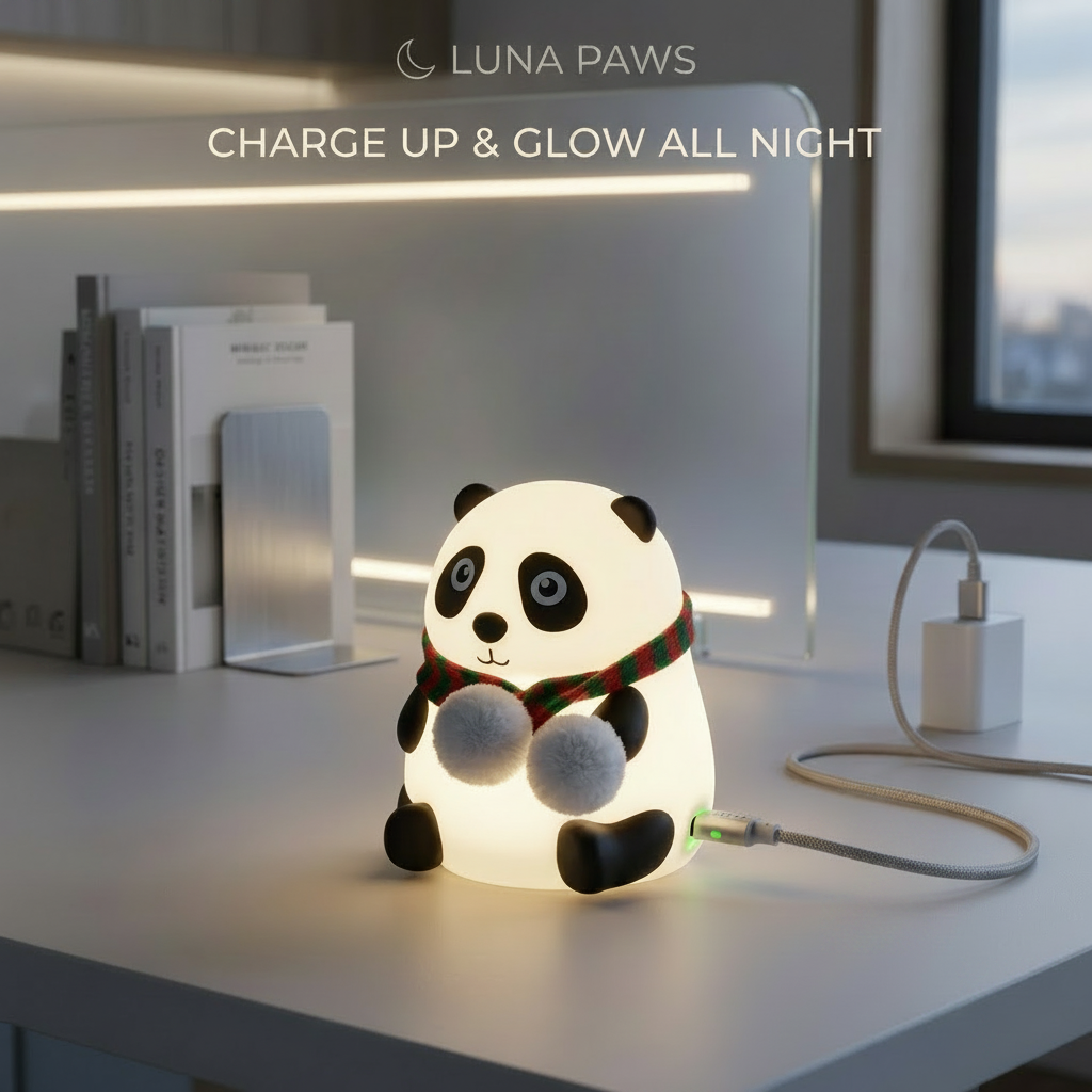 Panda Silicone Night Light (8 Colours LED with Touch Function) - Rechargable