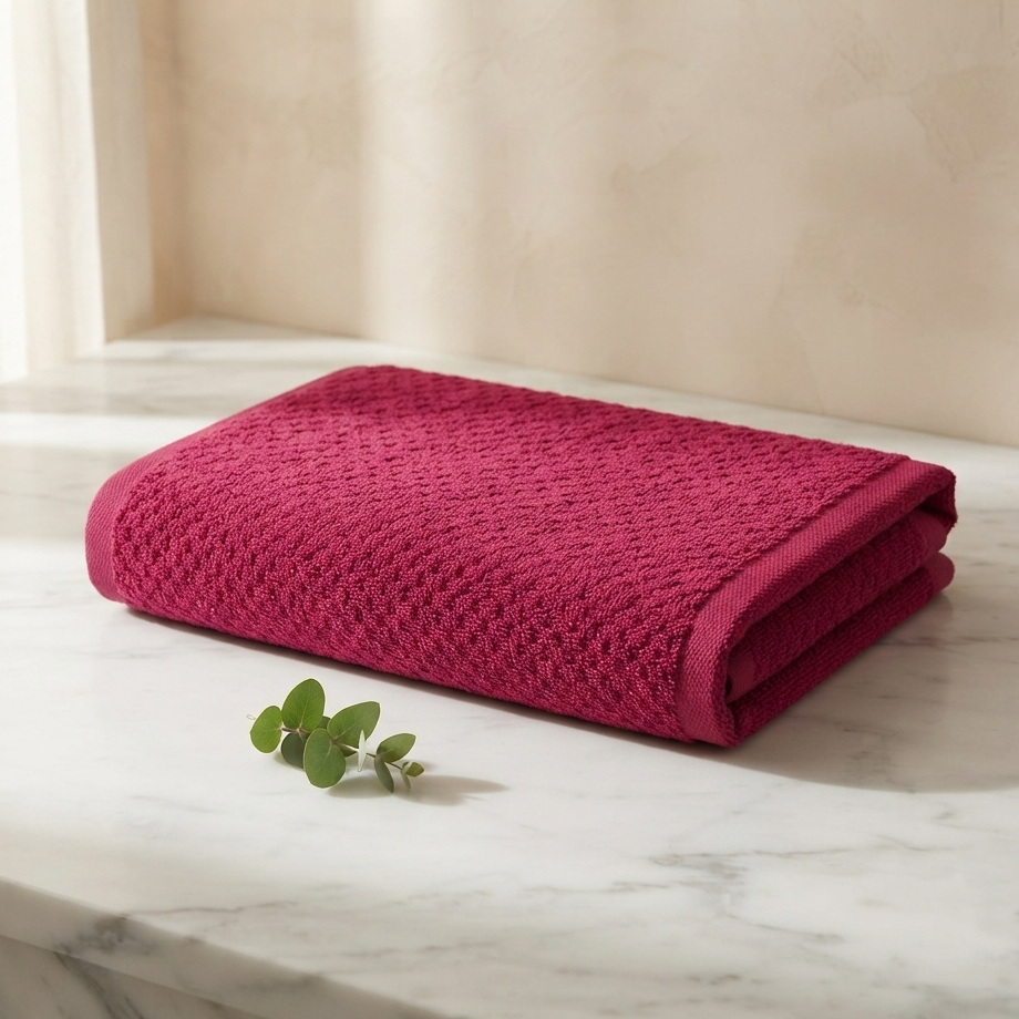 Premium Quality Dyed Jacquard Bath Sheet (Maroon)