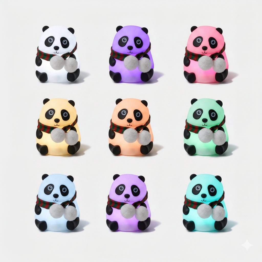 Panda Silicone Night Light (8 Colours LED with Touch Function) - Rechargable