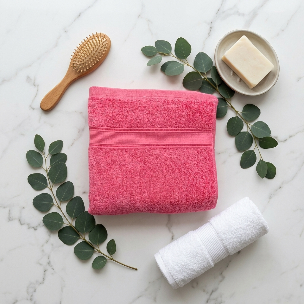 Premium Quality Dyed Bath Towel (Hot Pink)
