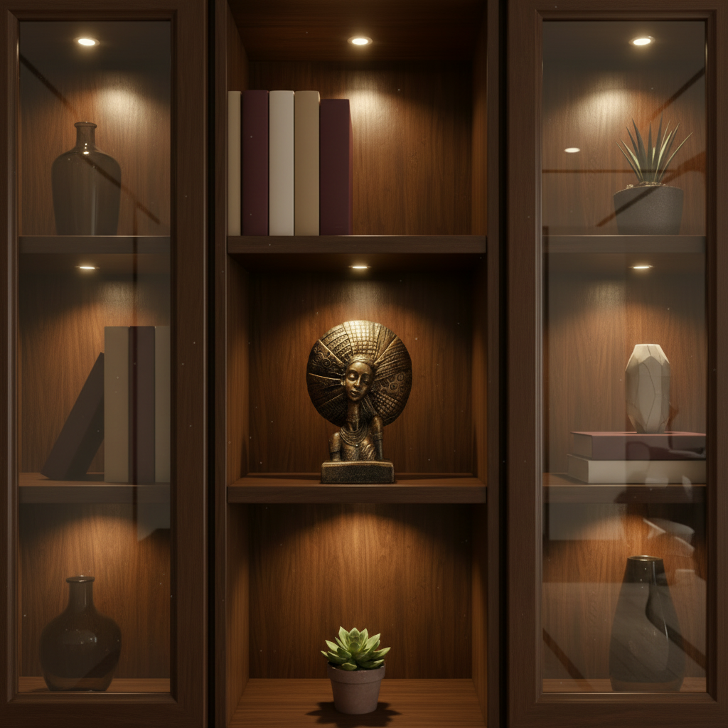 Antique Golden Sculpture of Traditional African Woman