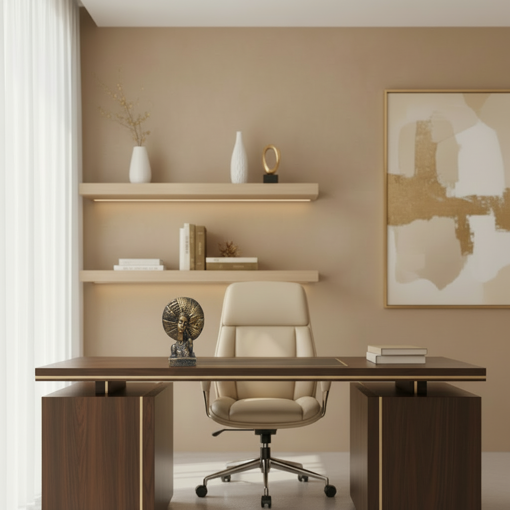 Antique Golden Sculpture of Traditional African Woman