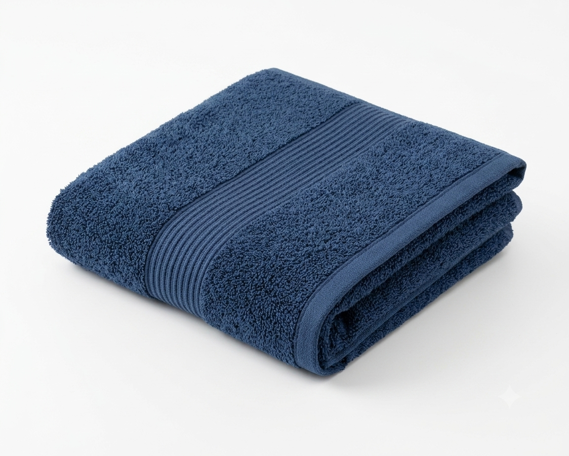 Premium Quality Dyed Bath Towel (Navy Blue)
