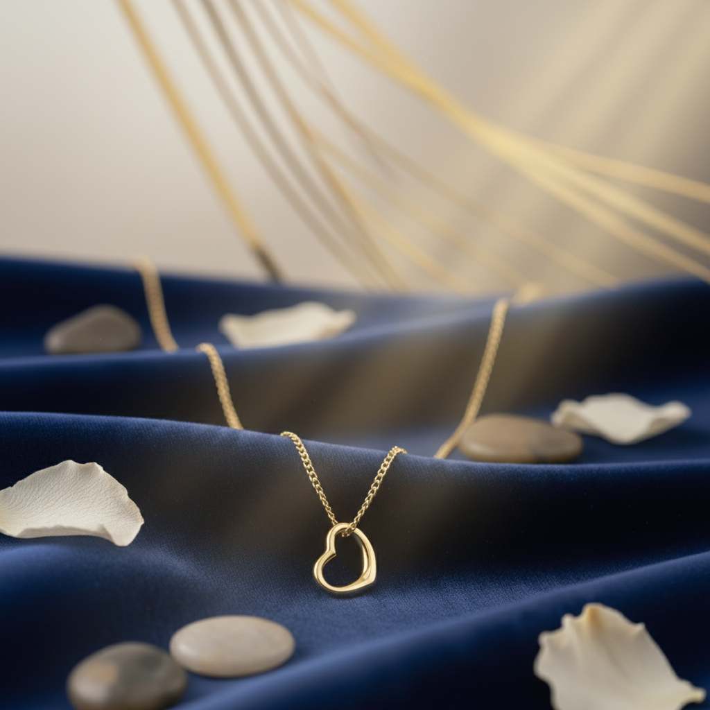 Golden Metallic Heart Charm Locket in Gift Packing