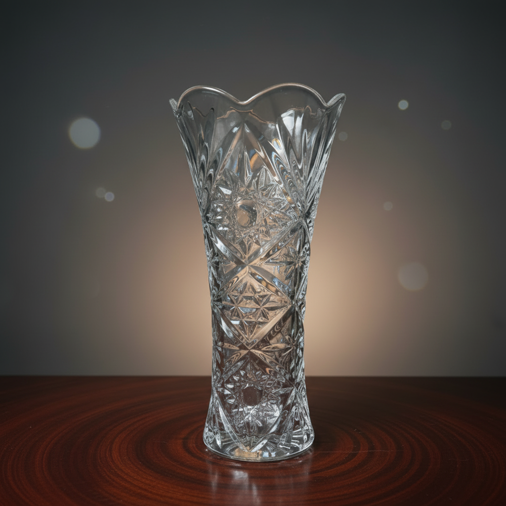 Crystal Transparent Glass Vase (without Flowers)