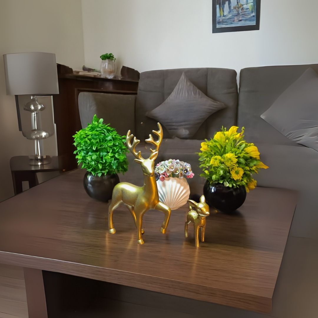 Golden Cute Deer Mother & Child (2 Pieces in Set)