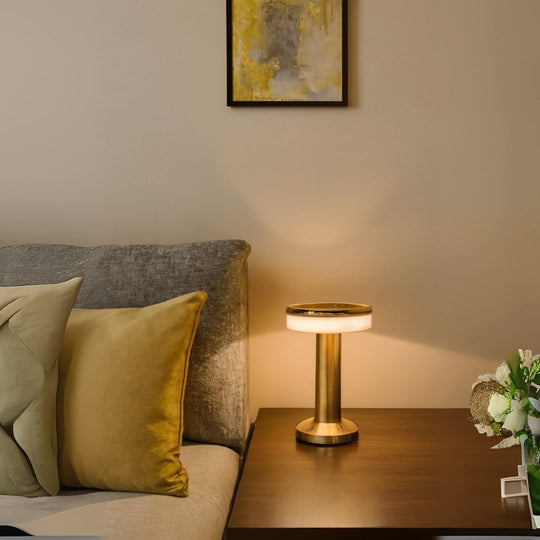 Golden LED Desk Lamp – 3 Light Colours, Portable, Rechargeable, Touch Sensor