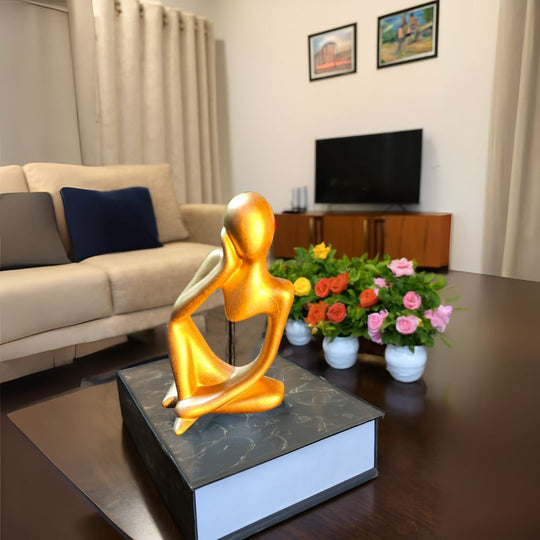 Golden Abstract Thinking Statue