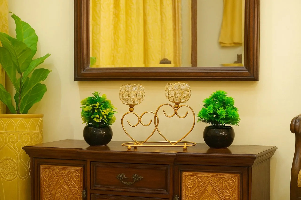 Crystal Delicate Candle Stand with 2 Holders (without Candles)