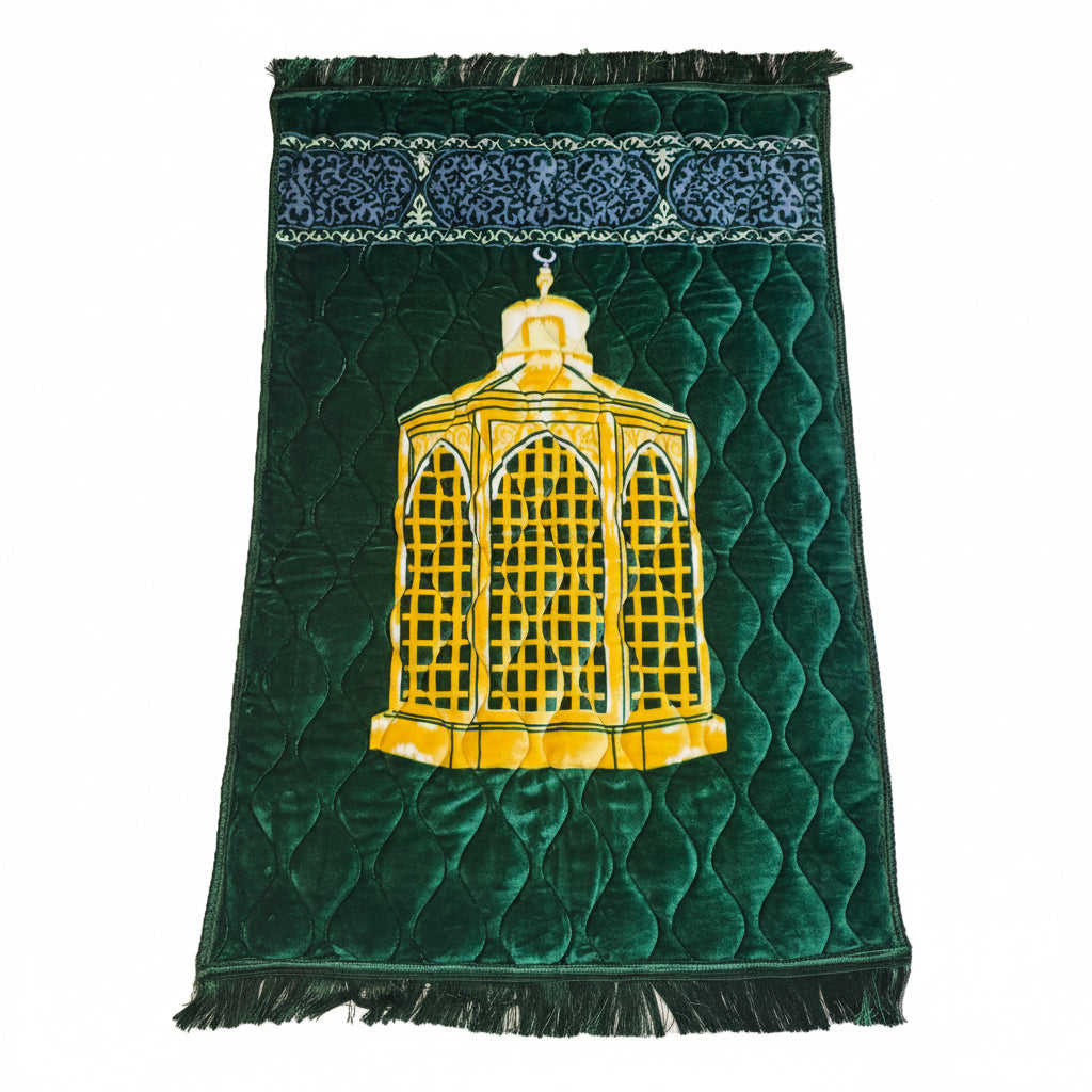 High quality Soft Velvet Quilted Prayer Rug (Jaye Namaz)