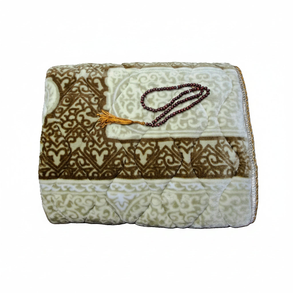 High quality Soft Velvet Quilted Prayer Rug (Jaye Namaz)