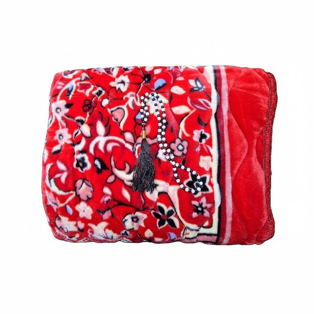 High quality Soft Velvet Quilted Prayer Rug (Jaye Namaz)