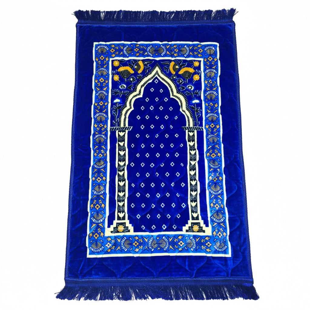 High quality Soft Velvet Quilted Prayer Rug (Jaye Namaz)