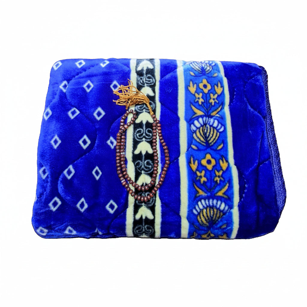 High quality Soft Velvet Quilted Prayer Rug (Jaye Namaz)