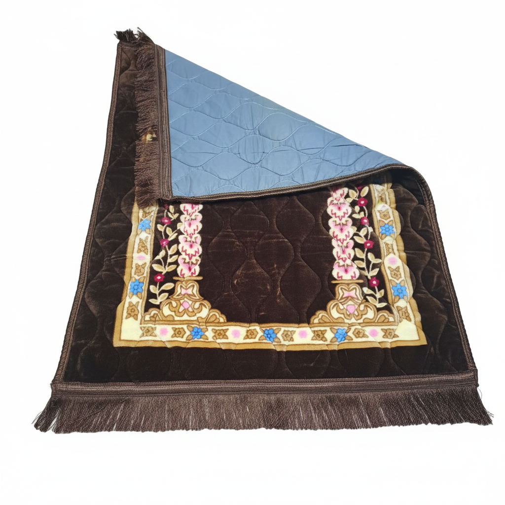 High quality Soft Velvet Quilted Prayer Rug (Jaye Namaz)