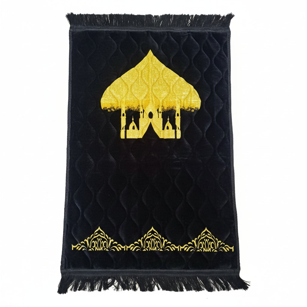 High quality Soft Velvet Quilted Prayer Rug (Jaye Namaz)