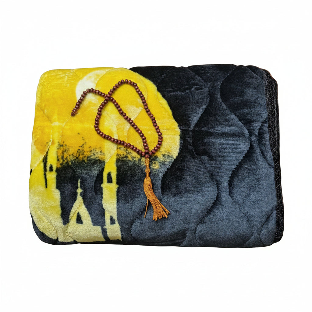 High quality Soft Velvet Quilted Prayer Rug (Jaye Namaz)