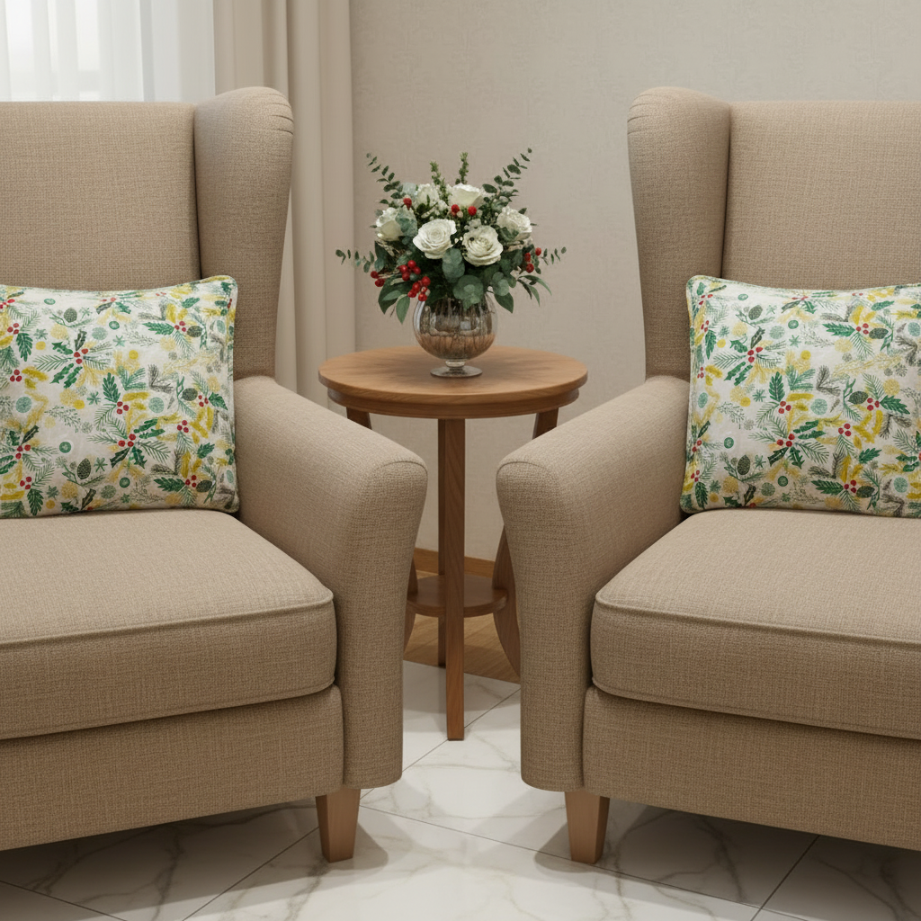 Pack of 2 Cord Piped Cushion Covers of Cotton Panama Printed Fabric (Without Filling)