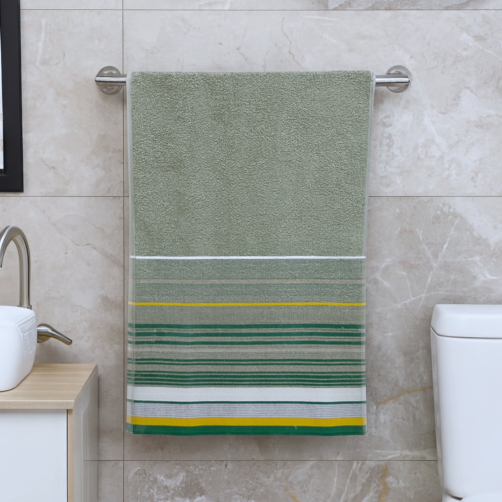 Premium Quality Yarn Dyed Bath Towel (Sage Green)