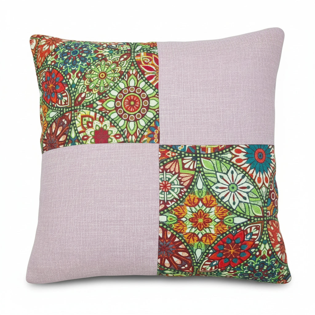 Pack of 5 Patchwork Cushion Covers of Cotton Printed Fabric (without Filling)