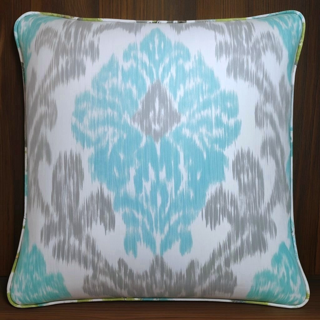 Pack of 2 Cord Piped Cushion Covers of Cotton Panama Printed Fabric (Without Filling)