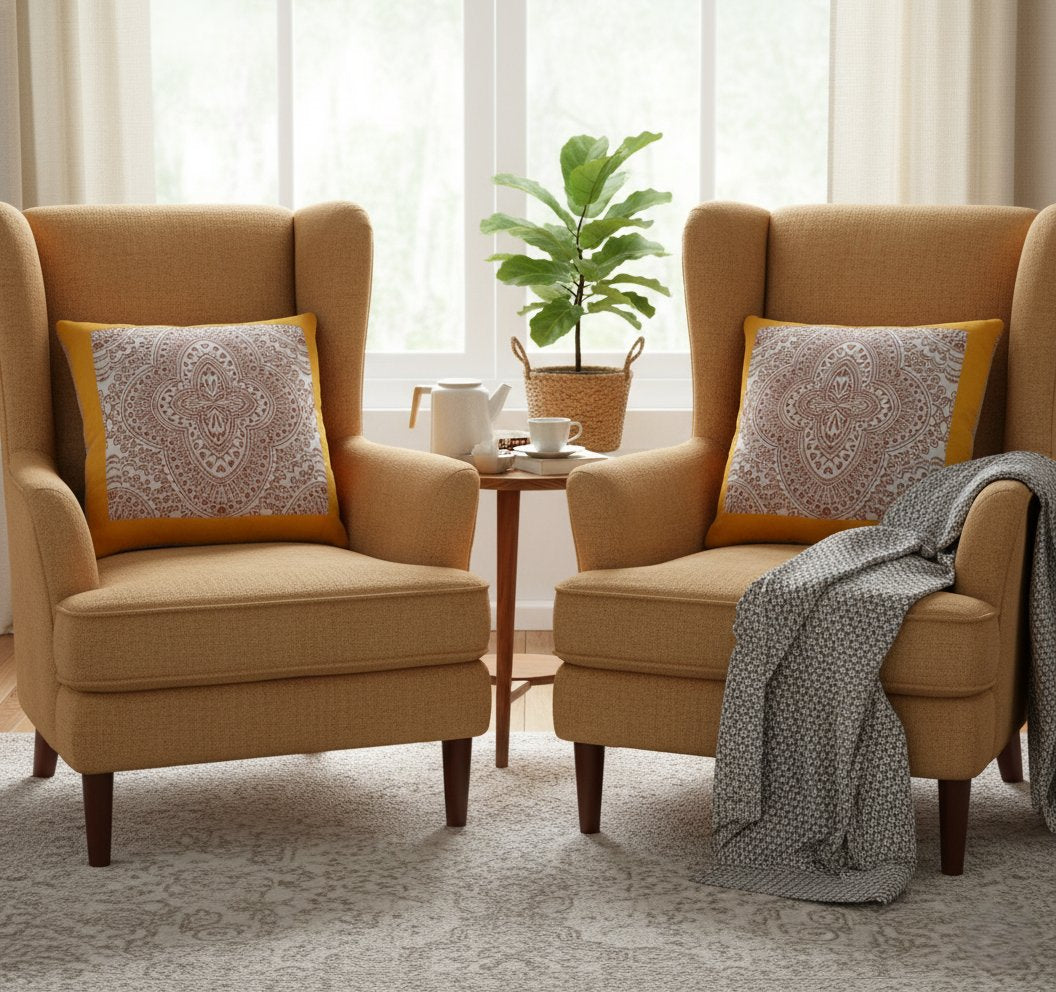 Pack of 2 Cotton Satin Decorative Cushion Covers (Without Filling)