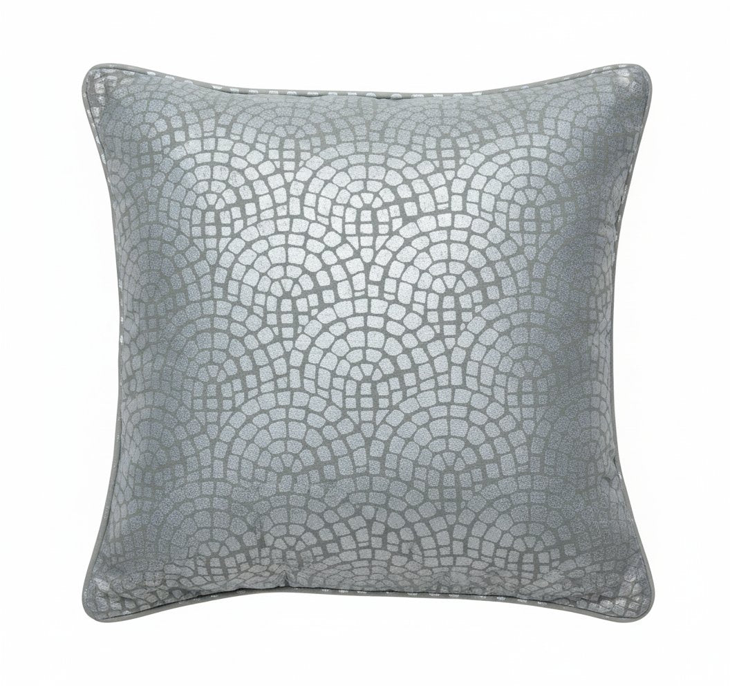 Pack of 2 Cord Piped Cushion Covers of Cotton Panama Printed Fabric (Without Filling)