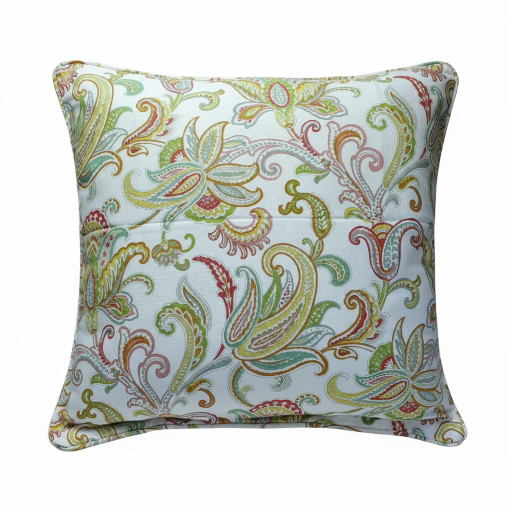 Pack of 2 Cord Piped Cushion Covers of Cotton Panama Printed Fabric (Without Filling)