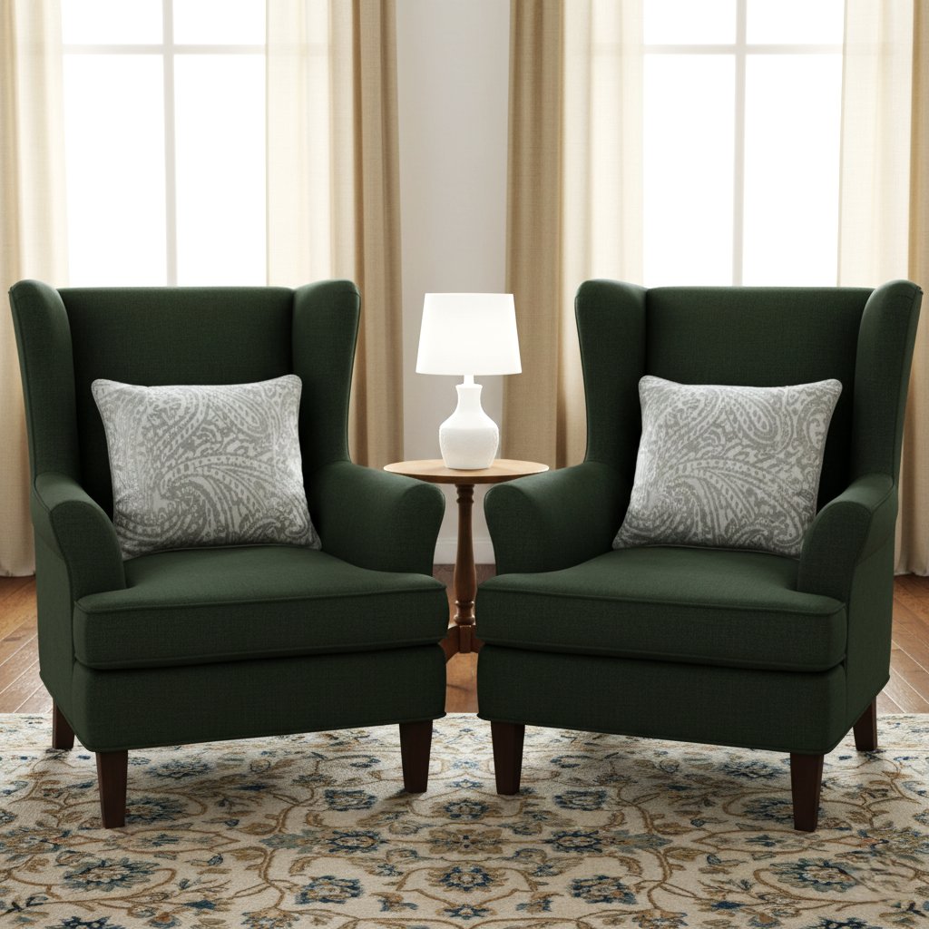 Pack of 2 Cord Piped Cushion Covers of Cotton Panama Printed Fabric (Without Filling)