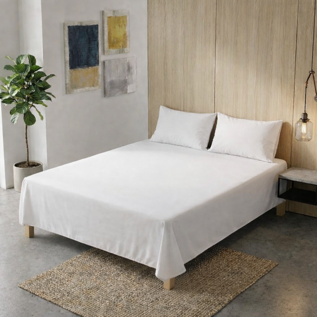 Plain White Bed Sheet Set (King)