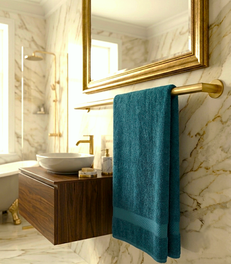 Premium Quality Dyed Bath Towel (Teal Green)