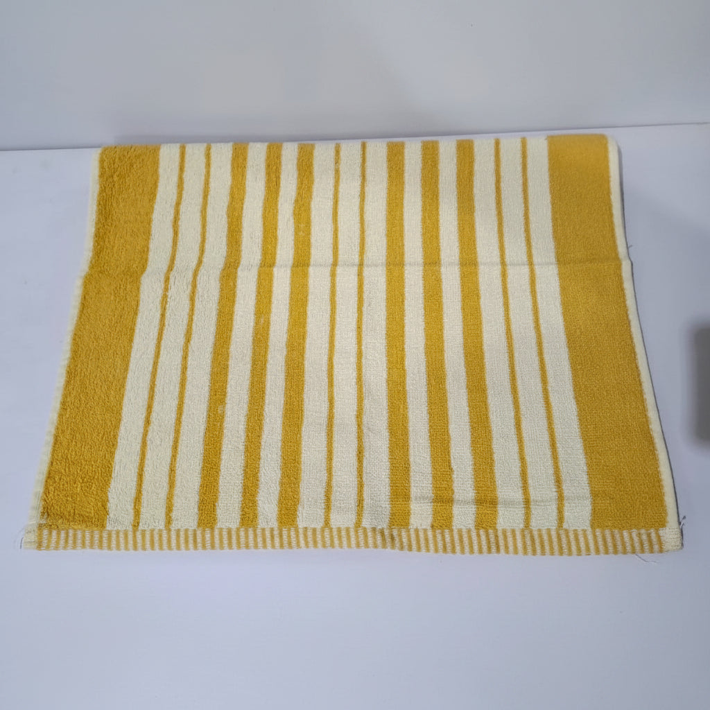 3 Pcs Premium Quality Yarn Dyed Towels Set (Yellow-Cream Stripes)