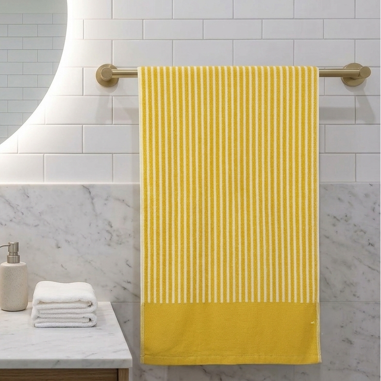 Premium Quality Yarn Dyed Jacquard Towel (Yellow Stripes)
