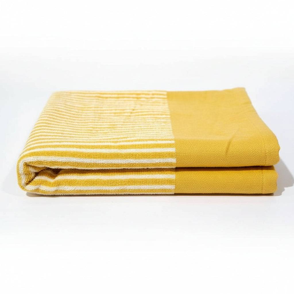 Premium Quality Yarn Dyed Jacquard Towel (Yellow Stripes)