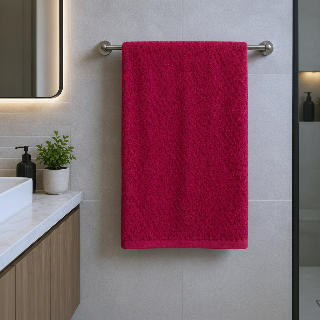 Premium Quality Dyed Jacquard Bath Sheet (Maroon)