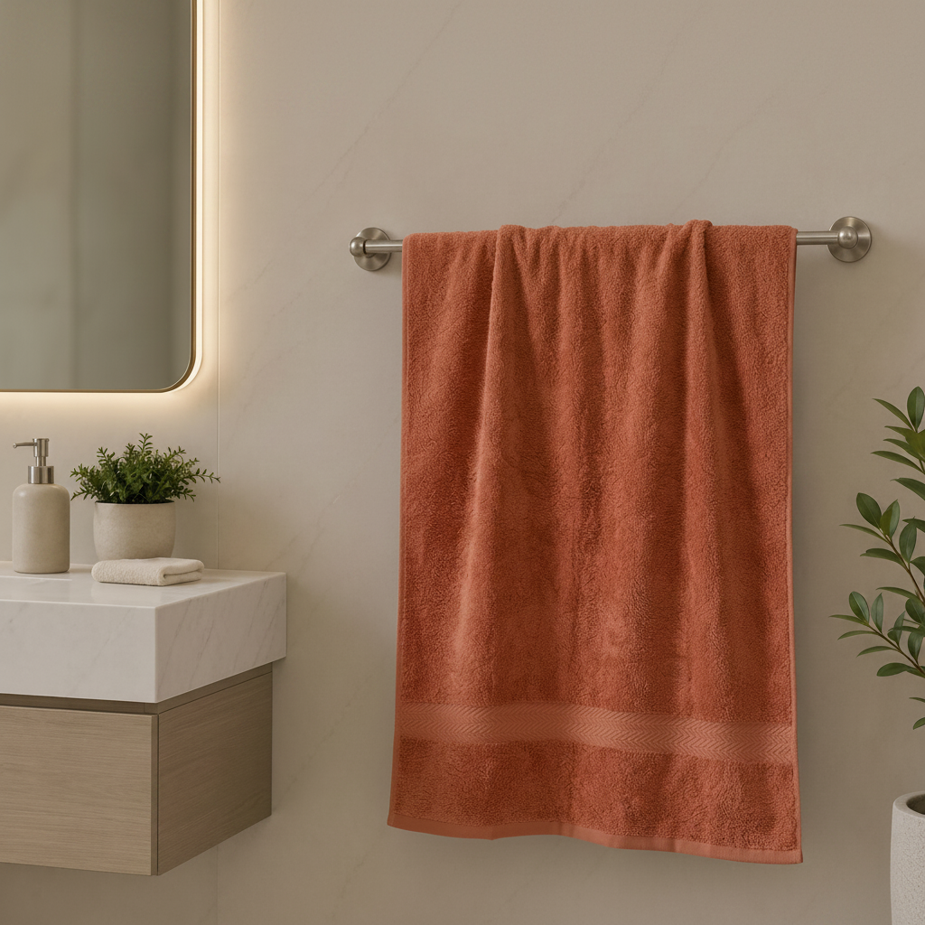 Premium Quality Dyed Bath Sheet (Rust)